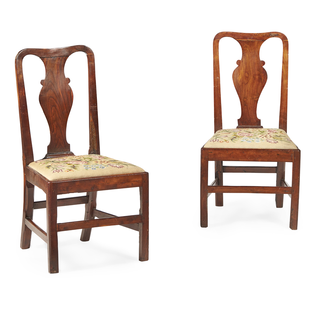 Appraisal: PAIR OF GEORGE I LABURNUM SIDE CHAIRS EARLY TH CENTURY