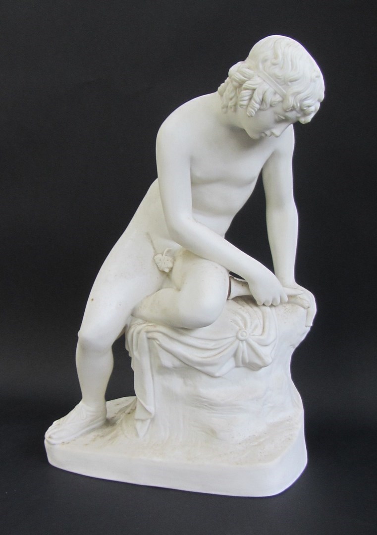 Appraisal: A Copeland parian figure of 'Narcissus' painted mark to interior