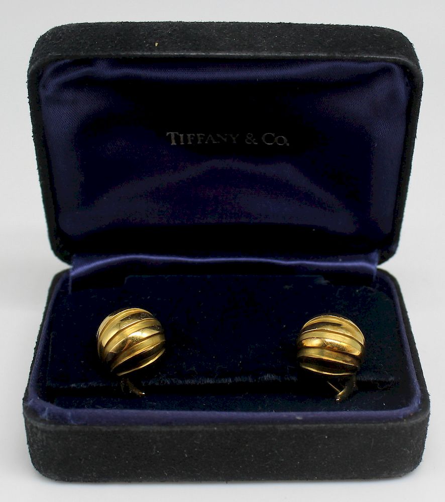 Appraisal: JEWELRY Pair of Tiffany Co kt Gold Earrings Pair of