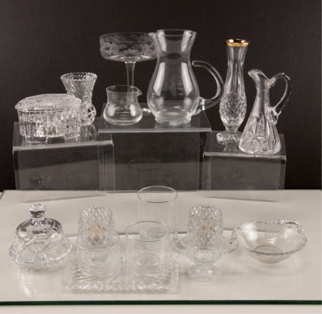 Appraisal: Assorted Glass to incl a Wedgwood Crystal Vase To include