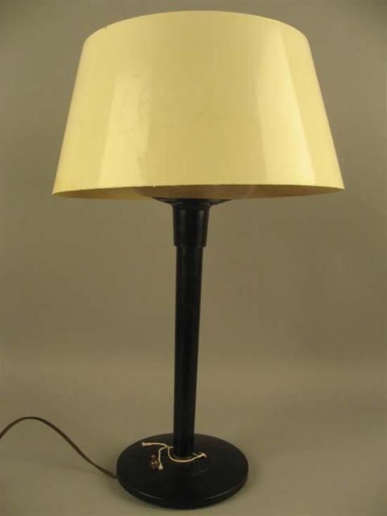 Appraisal: Table Lamp with Black Base and Plastic Shade unsigned H