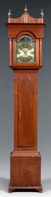 Appraisal: Chippendale walnut tall case clock poplar backboard tombstone door molded