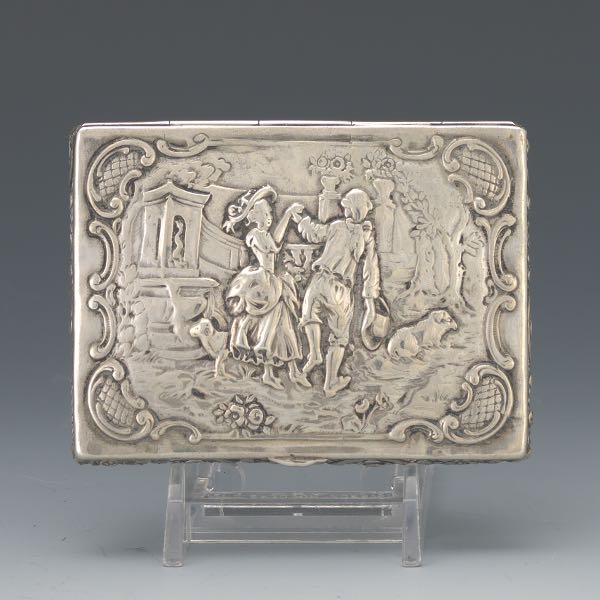 Appraisal: GERMAN SILVER BAROQUE STYLE SNUFF BOX CA LATE TH CENTURY