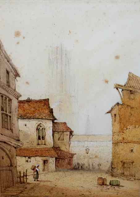 Appraisal: EDWIN ST JOHN act - A continental street probably Bruges