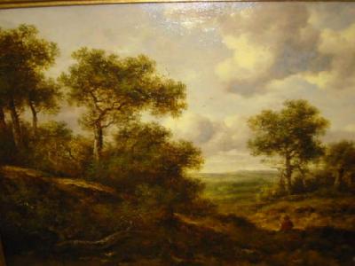 Appraisal: ENGLISH SCHOOL Figure on a Wooded Hillside unsigned on board