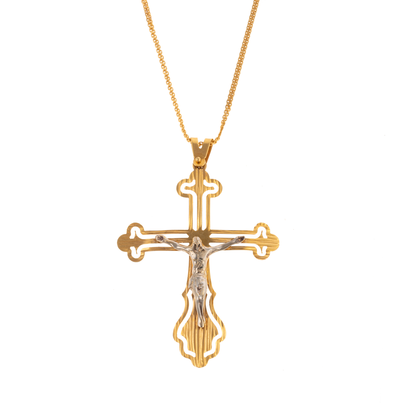 Appraisal: A CROSS PENDANT CHAIN IN K GOLD K yellow and