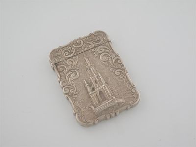 Appraisal: A Victorian embossed 'castletop' card case with a view of