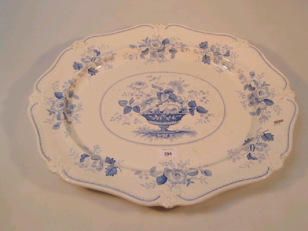 Appraisal: A Victorian blue and white transfer printed meat plate with