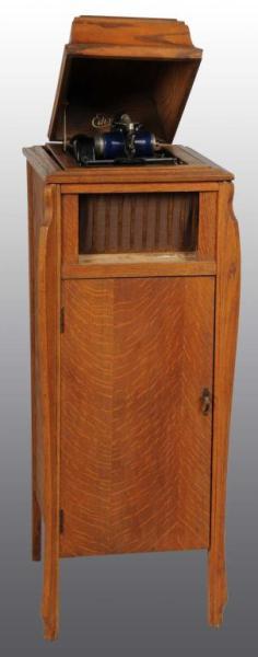 Appraisal: Edison Amberola Cylinder Model Cabinet Description Oak cabinet in base