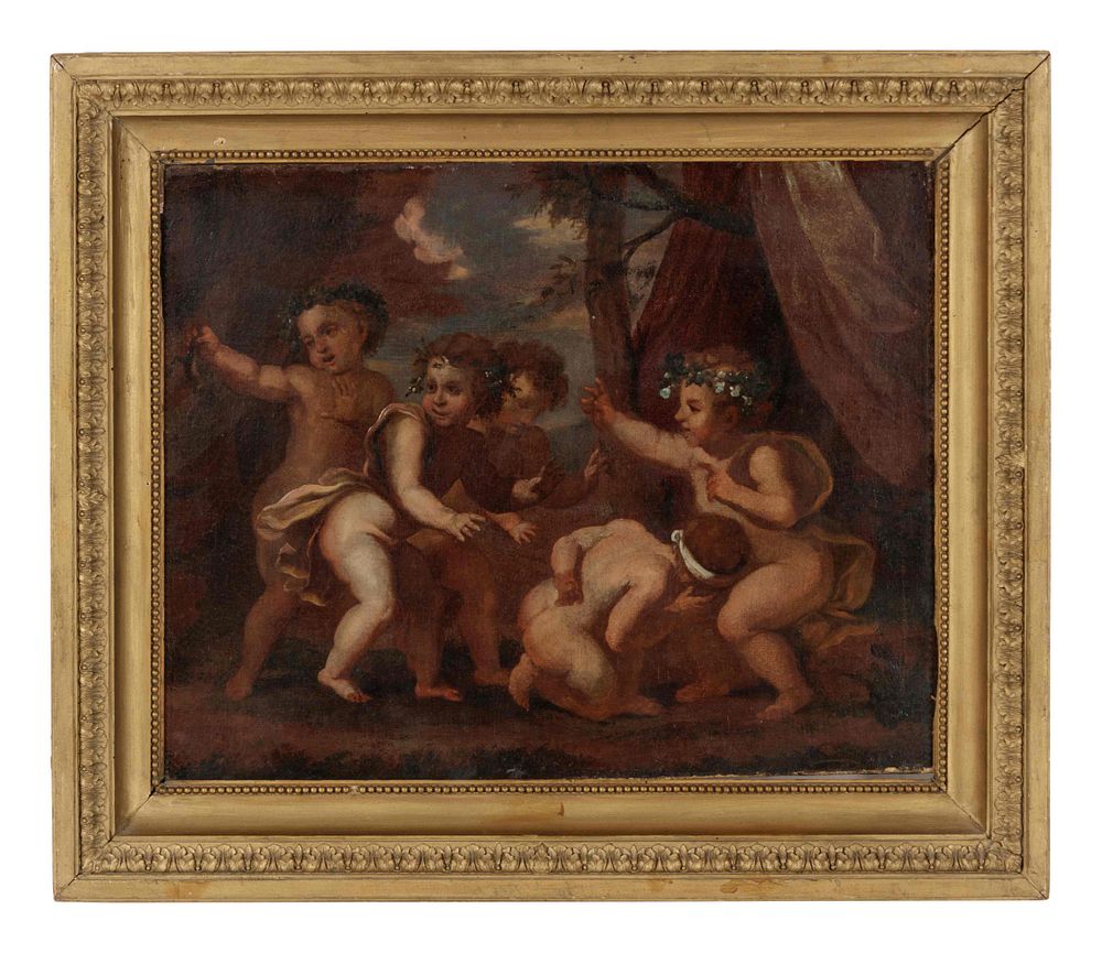 Appraisal: Continental School th Century Continental School th Century Bacchic Putti