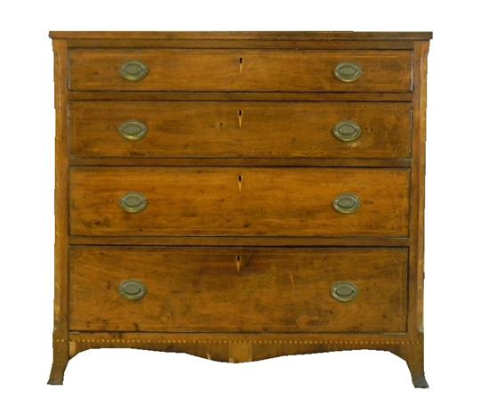 Appraisal: th C American chest mahogany and mahogany veneer pine secondary