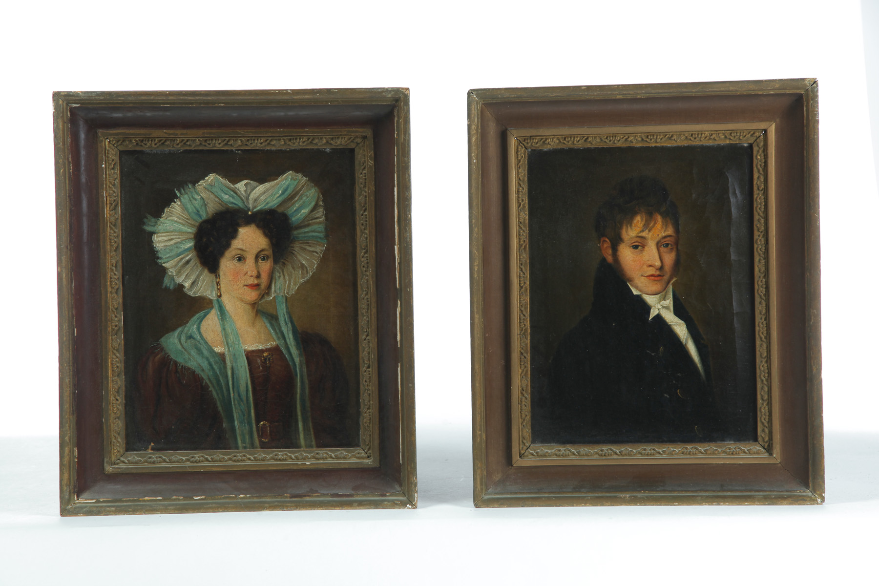 Appraisal: PAIR OF EUROPEAN PORTRAITS Second quarter- th century oil on