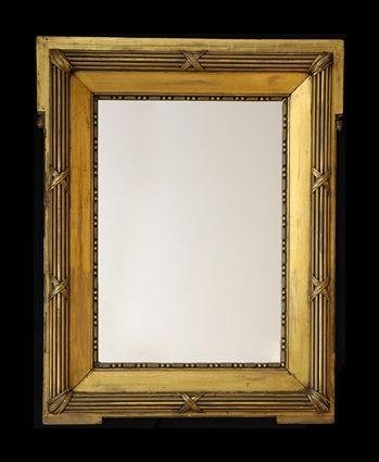 Appraisal: PAIR OF NEOCLASSICAL-STYLE GILTWOOD MIRRORS Each vertical plate with bead-and-reel