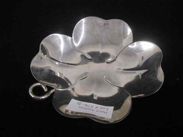 Appraisal: Tiffany Sterling Silver Clover Dish four leaf '' x ''