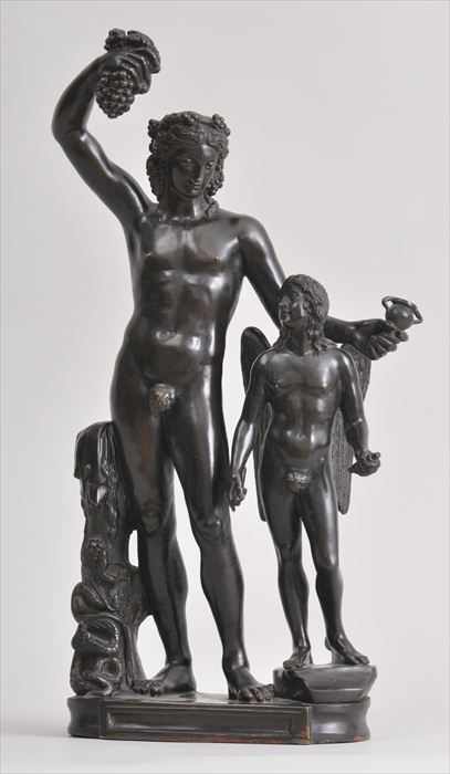 Appraisal: AFTER THE ANTIQUE BACCHUS AND CUPID Bronze stamped Andolfi e