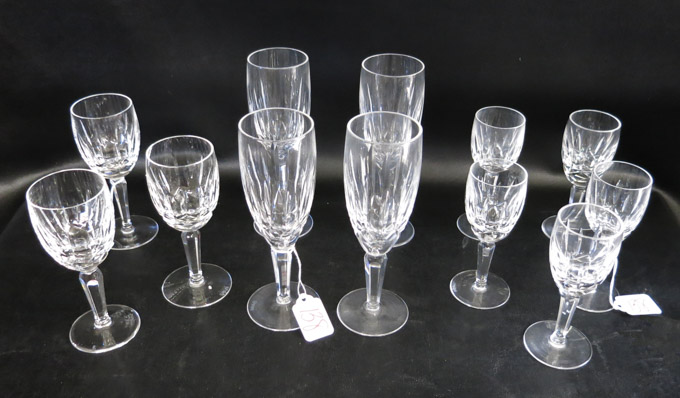 Appraisal: SET OF TWELVE WATERFORD KILDARE STEMWARE comprised of fluted champagnes