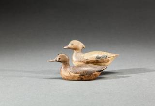 Appraisal: Miniature Wood Duck and Blue George Boyd - Seabrook NHc