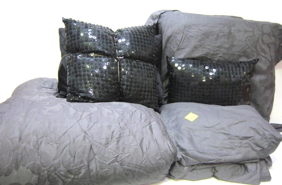 Appraisal: A SELECTION OF CUSHIONS SHEET SET AND DUVET COVER A