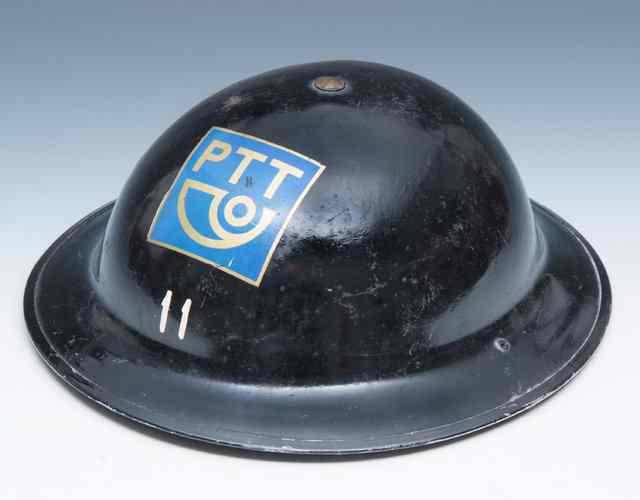 Appraisal: A GREEK WORLD WAR II POST OFFICER'S HELMET impressed to