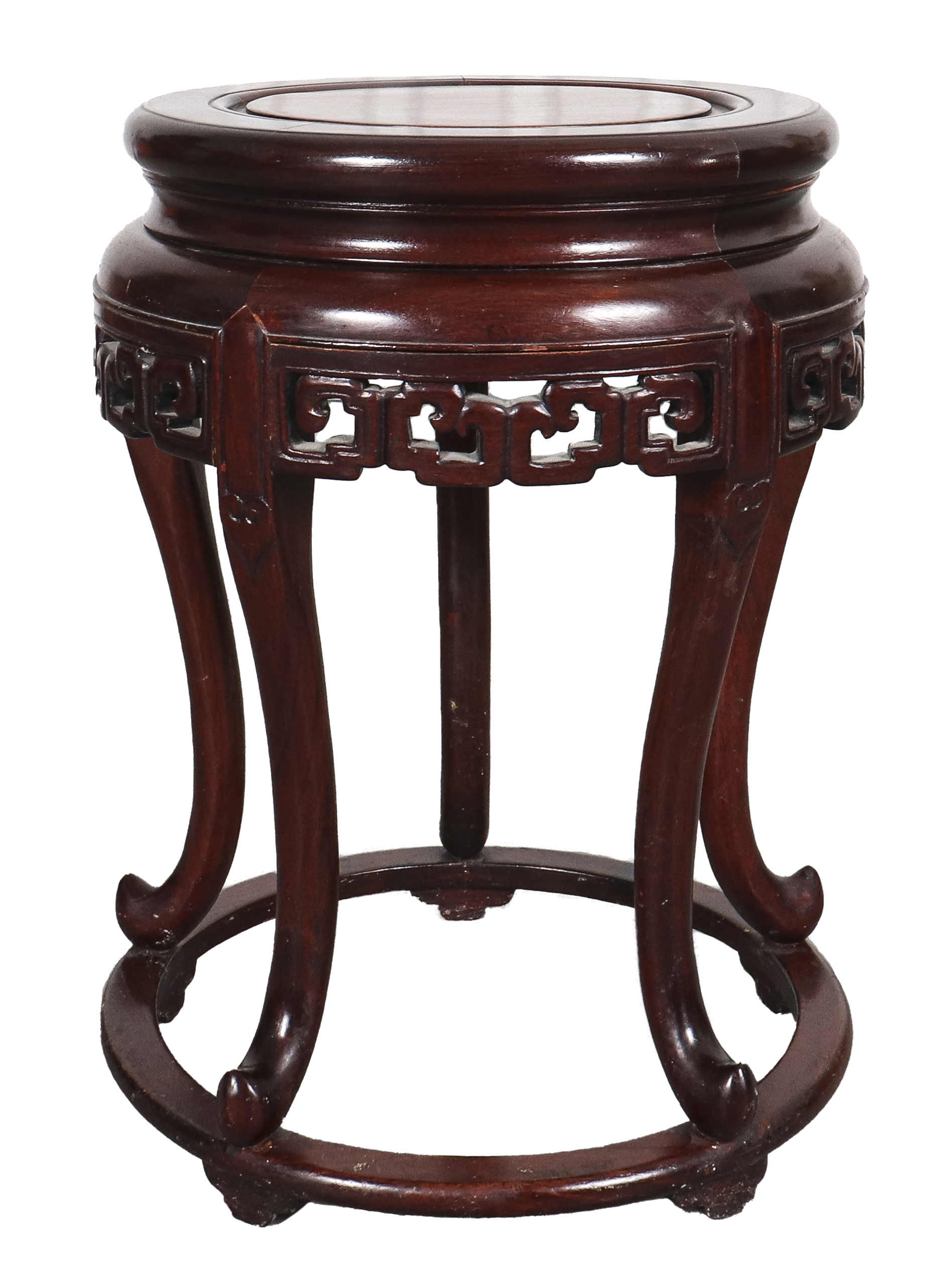 Appraisal: CHINESE CARVED WOOD SIDE TABLE PEDESTAL Chinese carved wood side