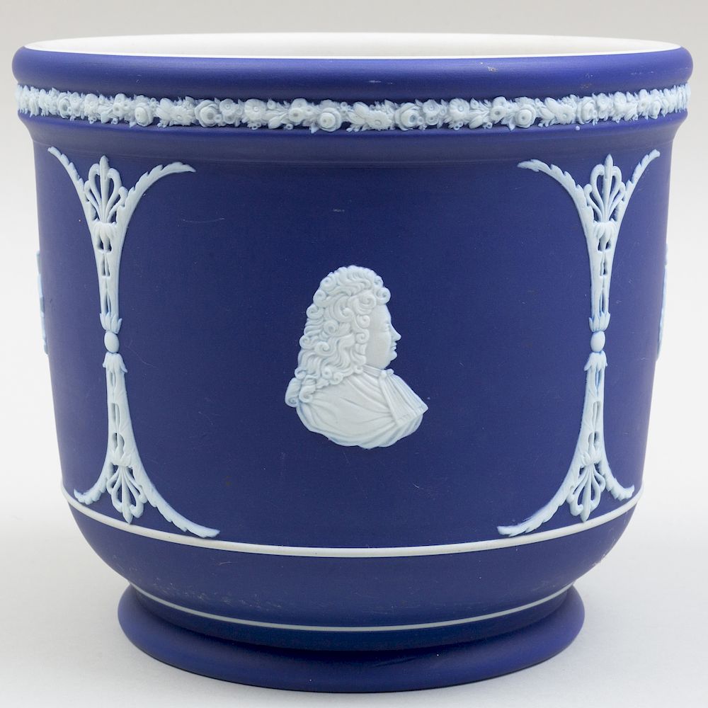 Appraisal: Wedgwood Blue and White Jasperware Jardini re with the Yale