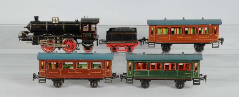 Appraisal: Marklin -Gauge Wind-Cutter Passenger Set Description Hand-enameled European steam outline