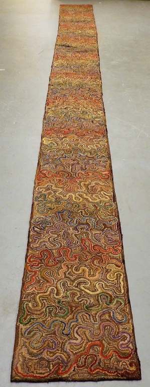 Appraisal: MOLLY NYE TOBY FOLK ART HOOKED RUG RUNNER ' Molly