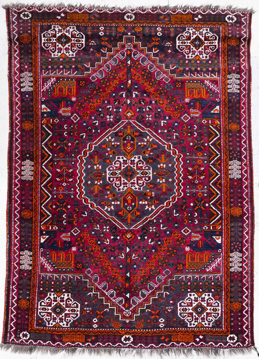 Appraisal: Semi Antique Caucasian Oriental Rug 'x ' '' Rust red