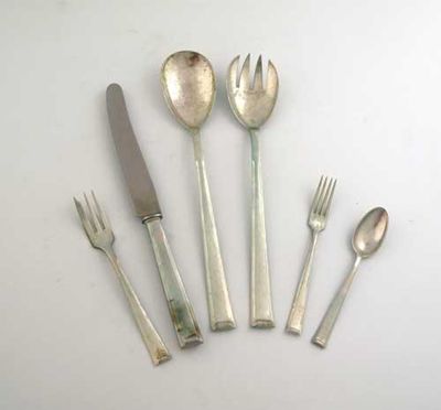 Appraisal: An early th century German canteen of flatware and cutlery