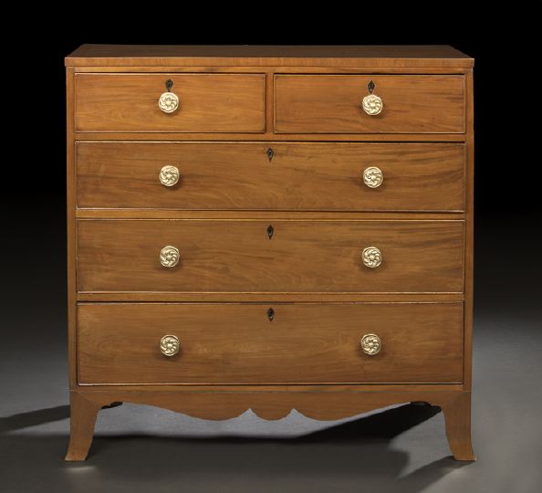 Appraisal: George III-Style Mahogany Chest mid- th century the rectangular top