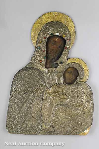 Appraisal: A Large Estonian Icon of Madonna and Child early-to-mid th