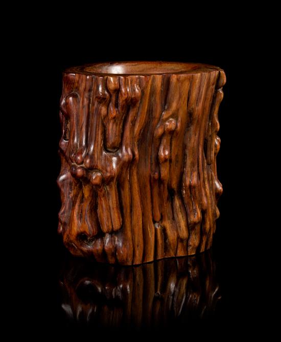 Appraisal: Sale Lot A Huanghuali Wood Brush Pot Bitong in the