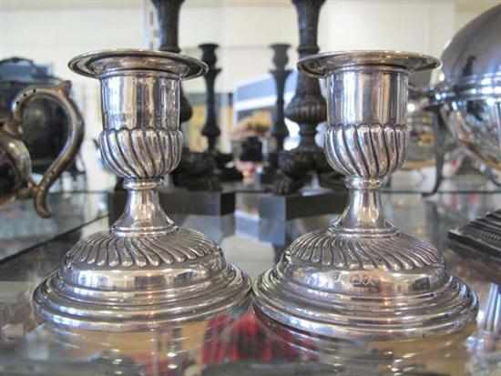 Appraisal: PAIR OF LONDON STERLING SILVER CANDLE HOLDERS