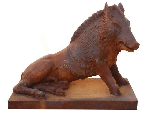 Appraisal: Life-size cast iron wildlife sculpture Il Porcellino after the Roman