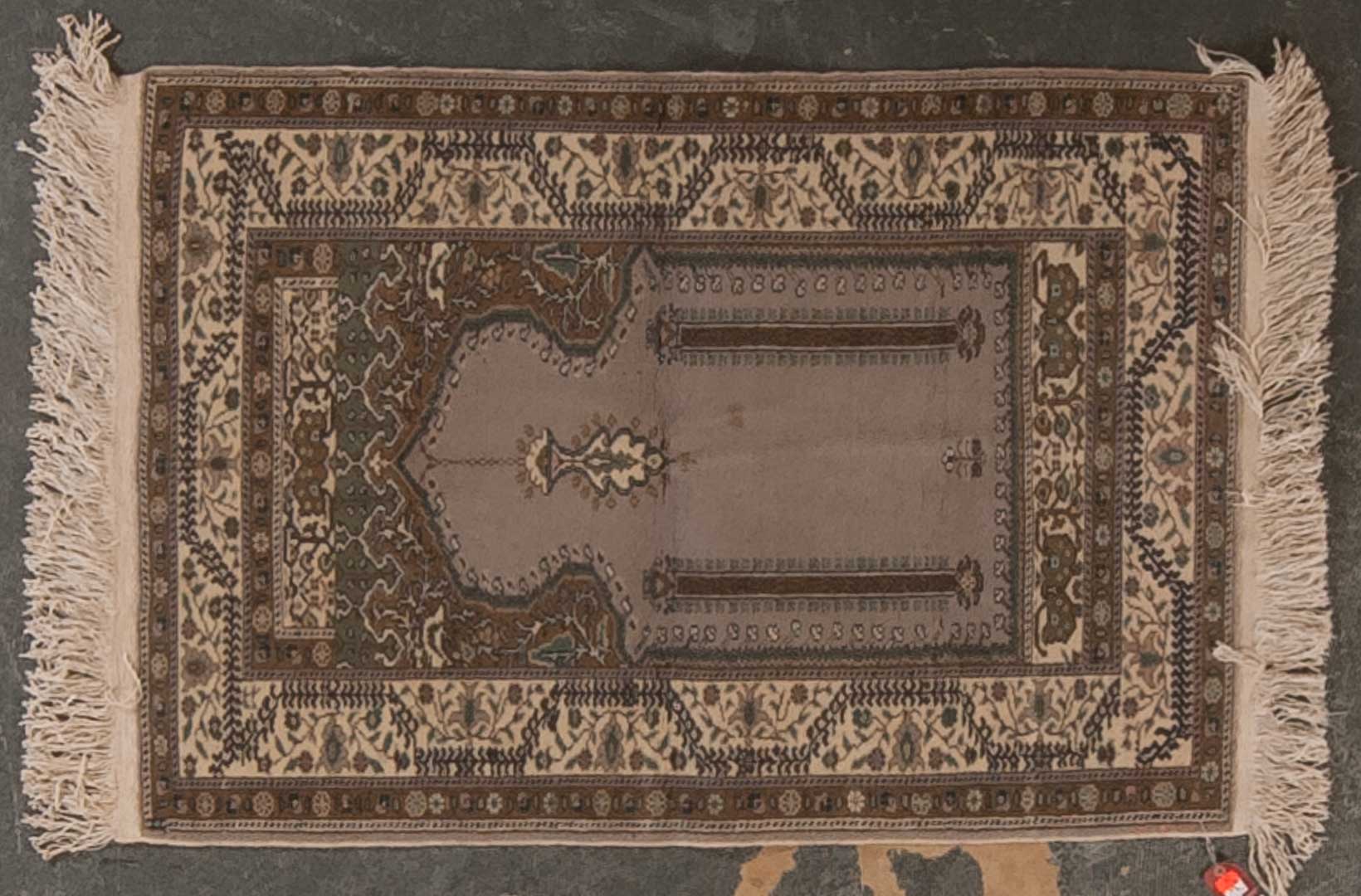 Appraisal: Turkish Keyseri Prayer rug approx x Turkey circa Condition Stained