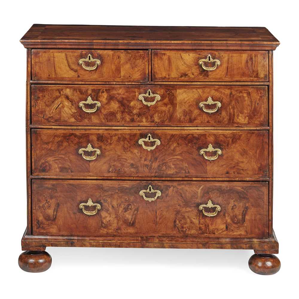 Appraisal: QUEEN ANNE WALNUT CHEST OF DRAWERS EARLY TH CENTURY the