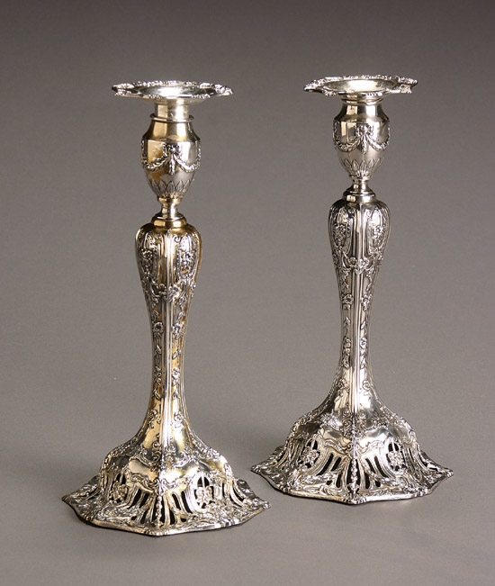 Appraisal: Pair of American Weighted Sterling Candlesticks First Quarter th Century