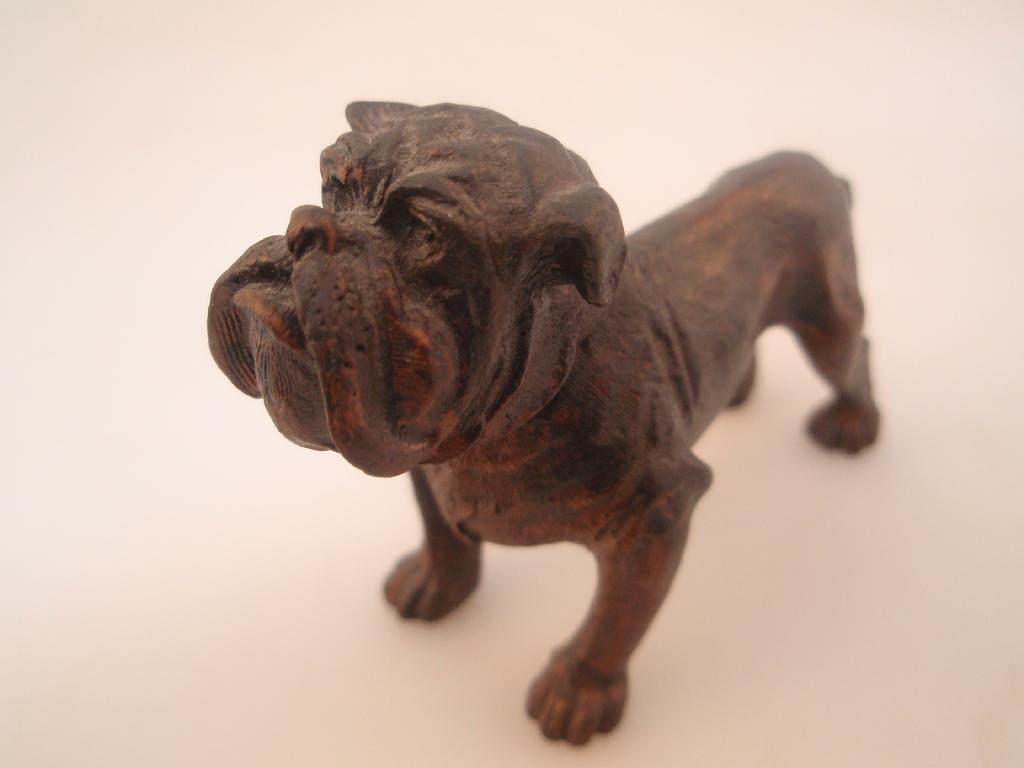 Appraisal: A small bronze figure of a bulldog one of a