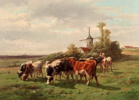 Appraisal: FRANS DE BEUL - BELGIUM Signed Oil on Canvas Herder