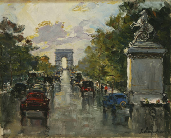 Appraisal: Georgi Alexandrovich Lapchine Russian - The Champs-Elysees Signed G Lapchine