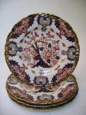 Appraisal: A SET OF FOUR ROYAL CROWN DERBY PORCELAIN PLATES c