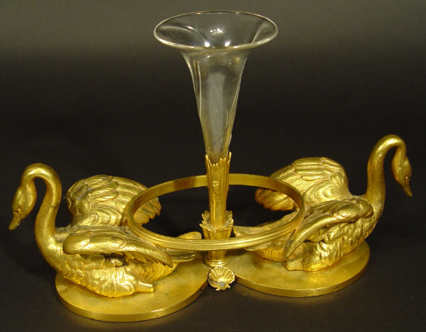 Appraisal: Elkington Ormolu centrepiece the central cut glass vase supported by