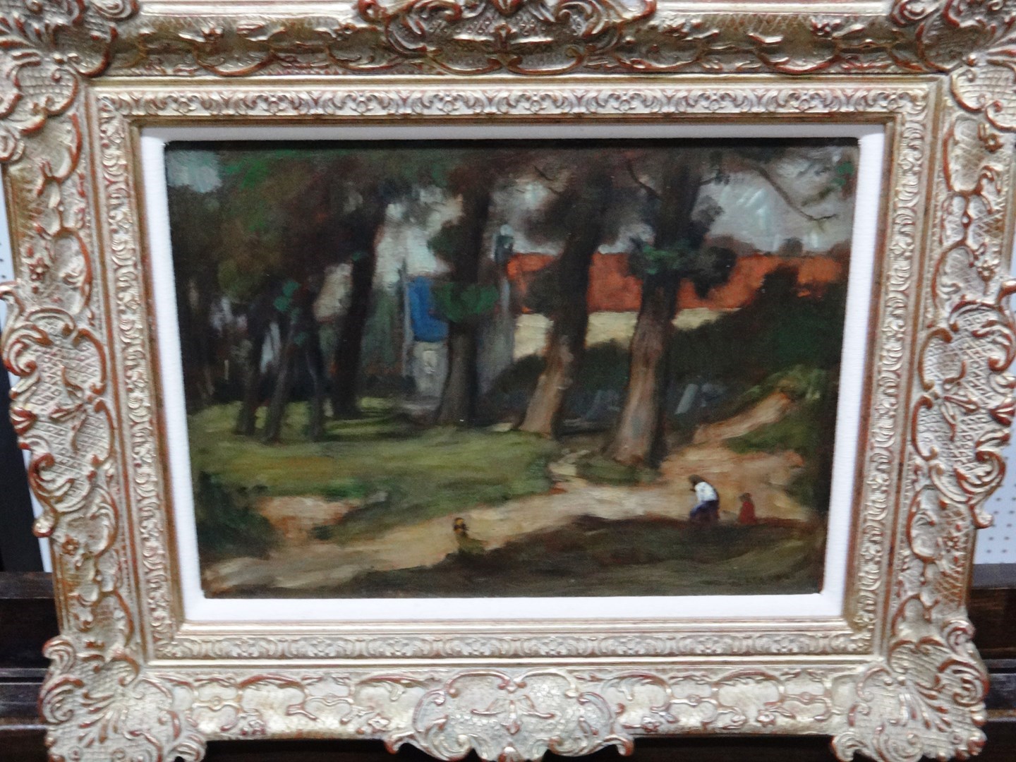 Appraisal: William Strang - Wood gathering oil on board signed cm