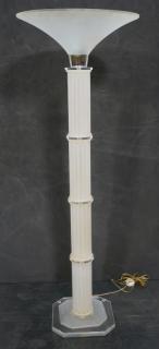 Appraisal: s Modern Frosted Lucite Torch Floor Lamp Stack s Modern