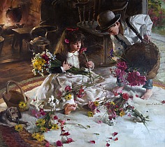 Appraisal: Morgan Weistling Present In the Gardenoil on canvas x in