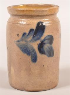 Appraisal: Stoneware Storage Jar with Cobalt Blue Slip Decoration Attributed to