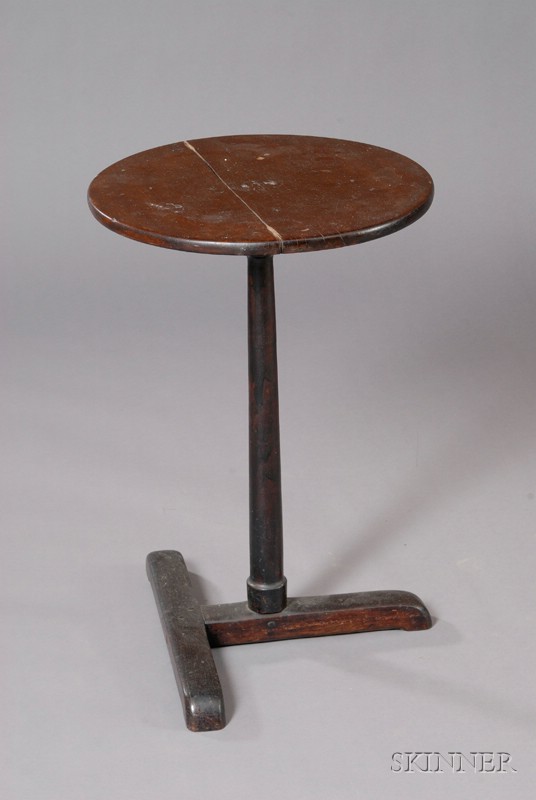 Appraisal: Dark Stained Maple Lightstand New England th century the circular