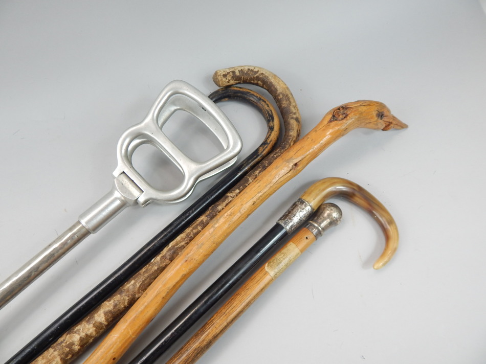 Appraisal: Various walking sticks a shooting stick etc