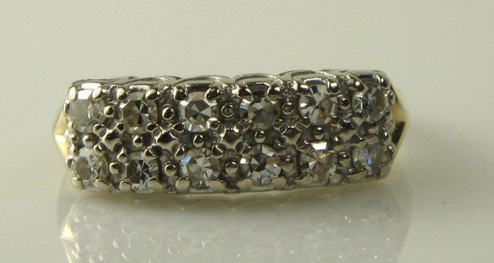 Appraisal: K YG diamond ring rows totaling round diamonds of about