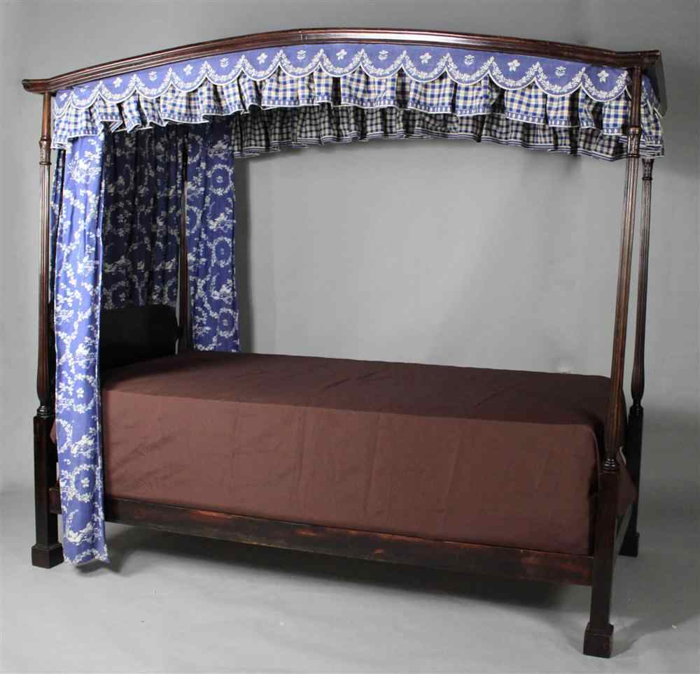 Appraisal: FEDERAL STYLE MAHOGANY TESTER BED late th century with serpentine